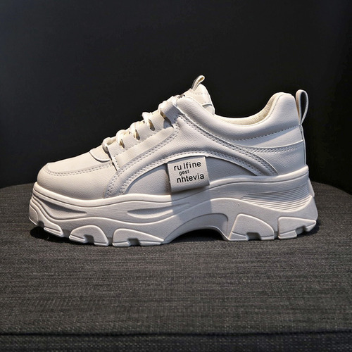 Zapatillas Con Plataforma Para Mujer, Suela Gruesa, Zapatos Casuales Con Cordones