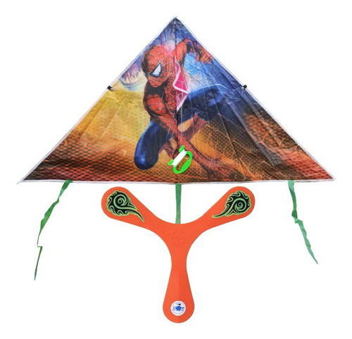 Combo Barrilete Spiderman Heroe + Boomerang Voodoo Indoor