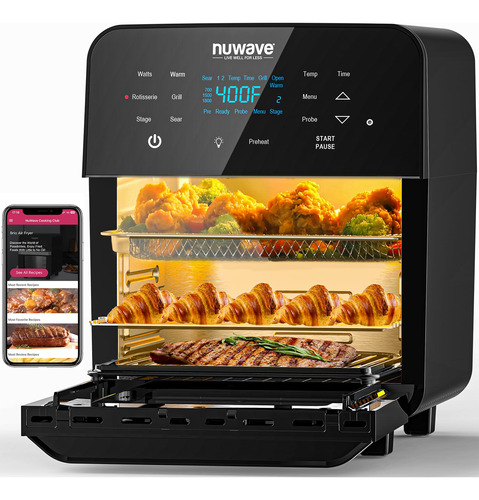 Nuwave Brio - Horno Asador Freidora De Aire De 15.5 Cuartos.