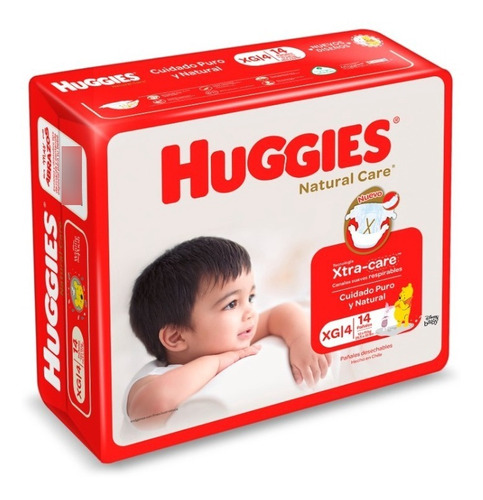 Pañales Huggies Natural Care 14 Unidades Talla Xg