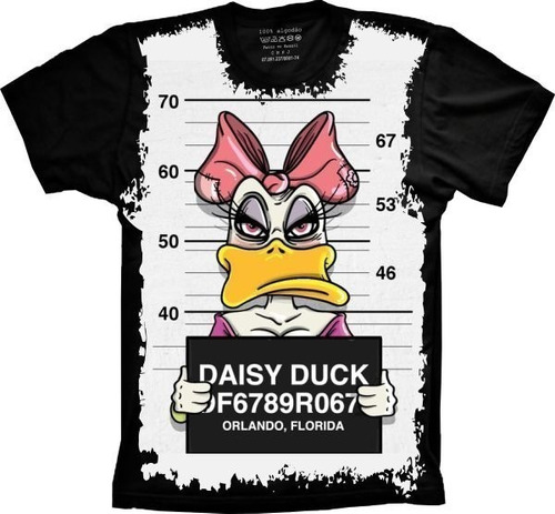 Camiseta Geek Mugshot Plus Size Daisy Donald Thug Life