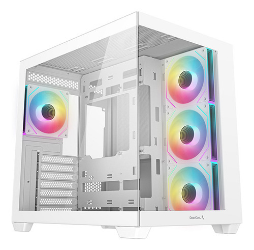 Gabinete Deepcool Cg530 4f Doble Cámara Panorámico 4 Fans W Blanco