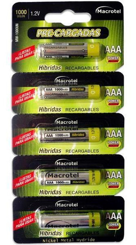 Pila Recargable Macrotel Híbrida Aaa X5 1000mah / Superstore