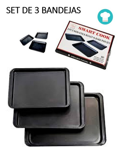 Set De 3 Bandejas Para Hornear Smart Cook Shopping K-zerola