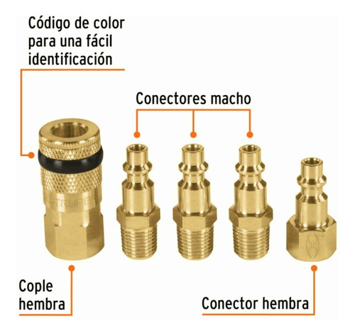 Truper Coral-5, Juego De 4 Conectores Y 1 Cople Para