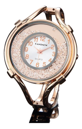 Relógio Feminino Bracelete Luxo Cobre Brilhante