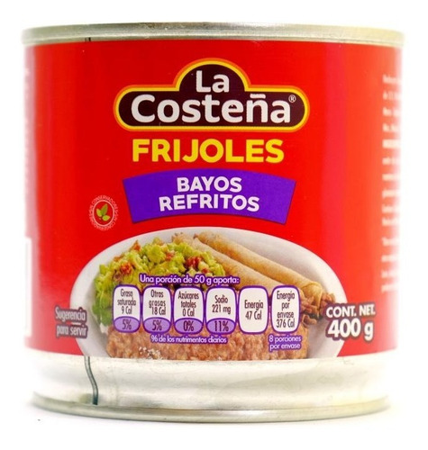 Frijoles Bayos Refritos 400gr La Costeña Mexico