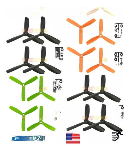 Hq 5x4.5x3 Fibra De Vidrio Hélices Tri-lámina Prop Para Fpv 