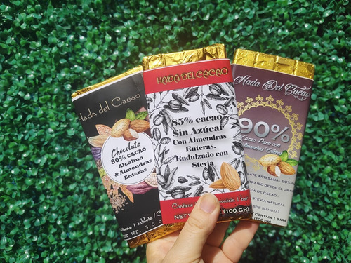 Chocolate (100gr) 85% Almendra Sin Azucar Cacao Keto Stevia