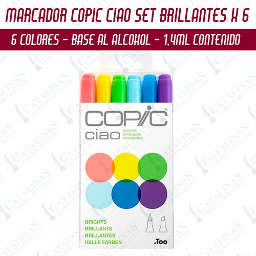 Marcadores Copic Ciao Brillates Set X6 Colores Microcentro