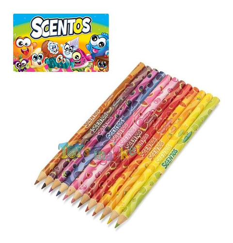 Imagen 2 de 4 de Scentos 12 Lapices De Colores Doble Punta Con Aromas