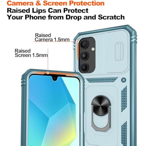 A Funda Magnética Con Anillo Para Samsung A06 + 2 Mica