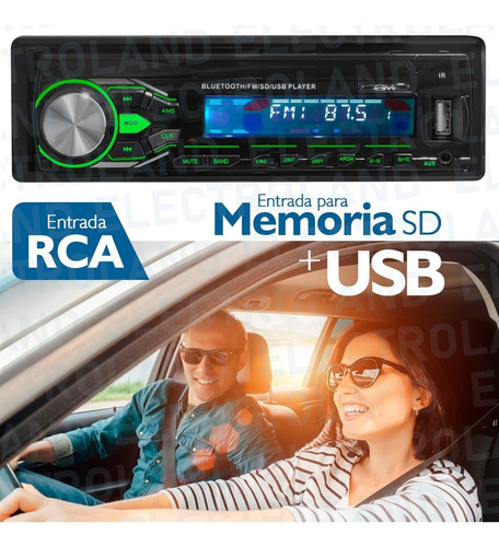 Autoestereo Bluetooth Pantalla Mp3 Usb Desmontable Fm