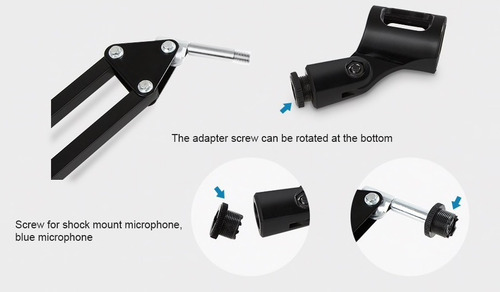 Imagen 8 de 9 de Soporte Para Micrófono Brazo + Shock Mount Para Condenser