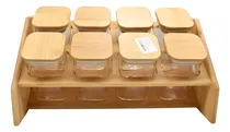 Comprar Organizador Condimentos Secos Con Soporte En Bambú 8 Frascos