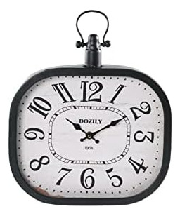 Dozily Reloj De Pared Cuadrado Europeo Retro, Diseño Antiguo