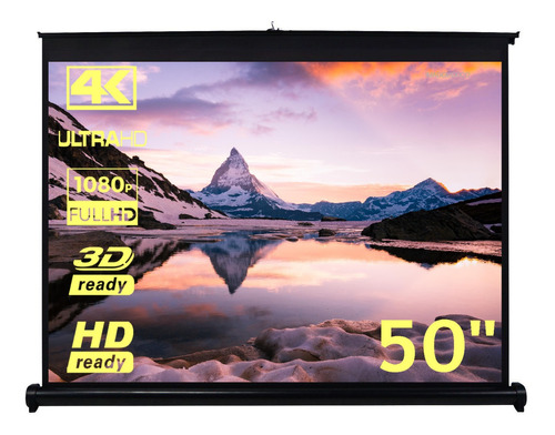 Pantalla Proyeccion Portatil 50'', Plegable Estuche, Hd 16:9