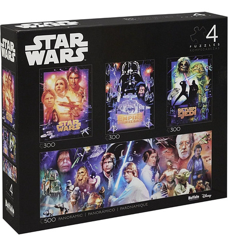 Rompecabezas Puzzle 4 En 1 Piezas Star Wars Ed Coleccionista