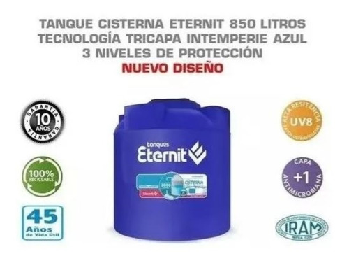 Tanque Cisterna Eternit Tricapa 850 Lts Apto Para Enterrar