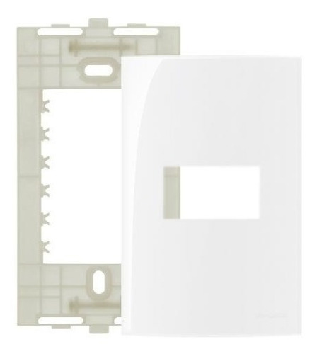 20 Pç Placa 4x2 - 1 Modulo Horiz. C/ Suporte Sleek Margirius Cor Branco