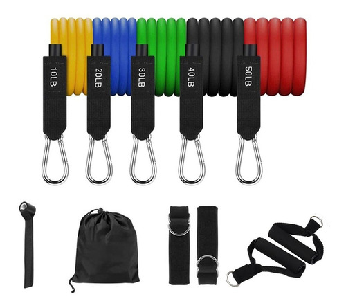 Set 5 Ligas Resistencia Pro 150 Libras Ejercicios Fitness