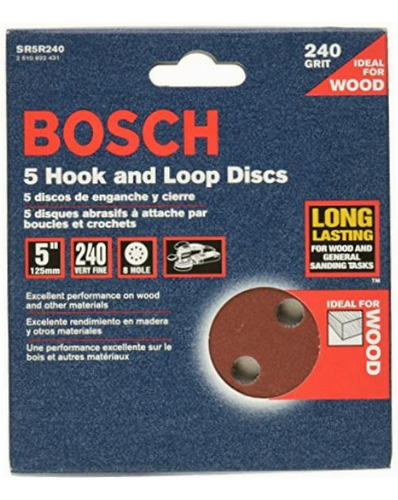 Bosch Sr5r240 Discos De Lija 5 Unidades, Grano 240, 5