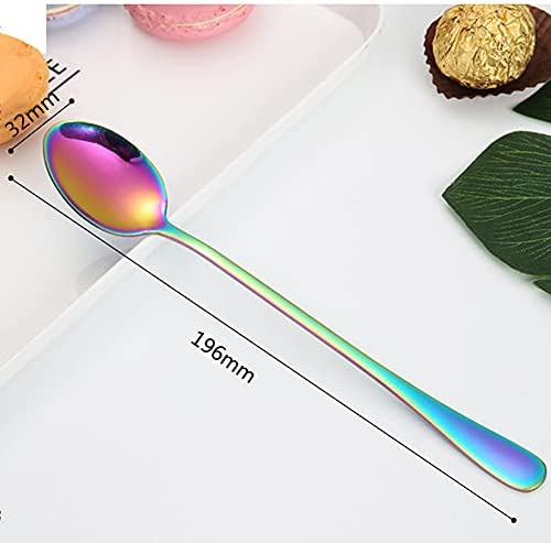 Jiayu Cuchara De Té Helado Con Mango Largo De 6 Piezas, Cuch