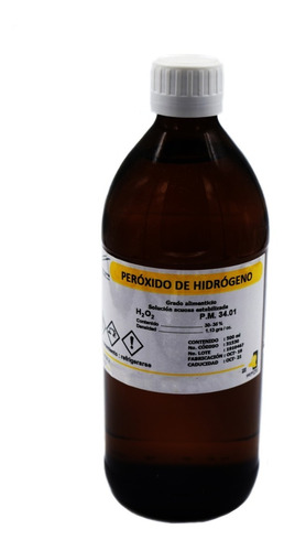 Peróxido De Hidrogeno 500ml Grado Alimenticio. Appcrom