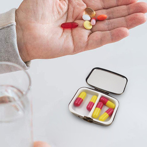 Ha 2 Pastillero En Forma De Rectángulo Con Espejo Mini