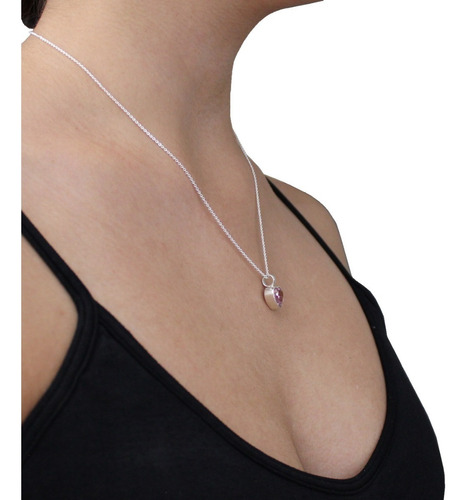 Imagen 7 de 10 de Collar Aretes Dije Y Cadena De Plata 925 Set Zirconia Agálea