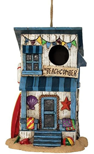 Spoontiques 10139 Beach House Birdhouse, Marrón