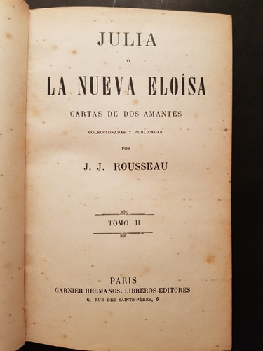 Julia Ó La Nueva Eloísa. J. J. Rousseau. 50n 553