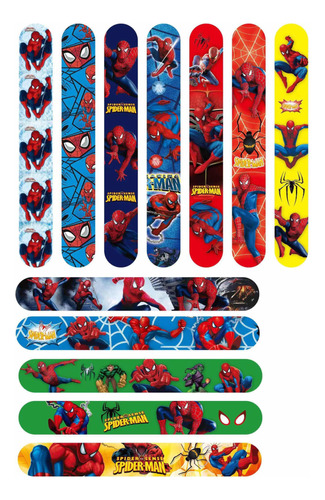 Pack 12 Pulseras Fiestas Cumpleaños Niños Diseño Spider Man