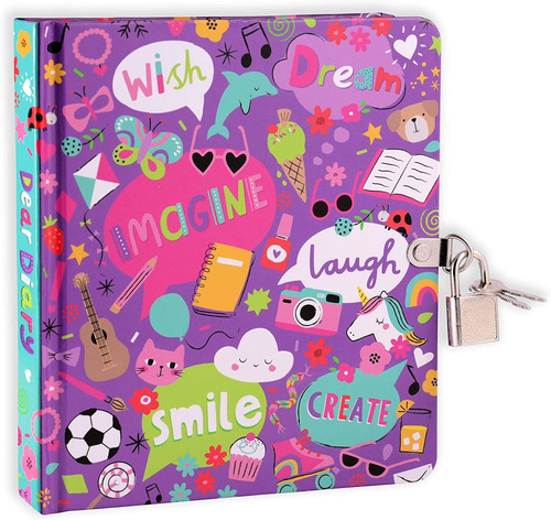 Mis Cosas Favoritas Lock And Key Diary Para Girls 208 P...