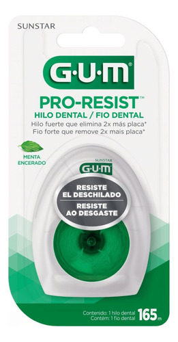 Hilo dental de menta encerado GUM pro resist 165 mm
