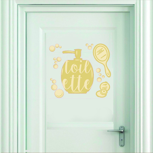 Vinilos Decorativos Baño Toillet Identificador De Puerta 