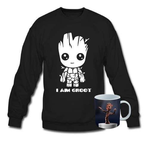 Poleron Cuello Polo, I Am Groot, The Avengers + Taza Mug