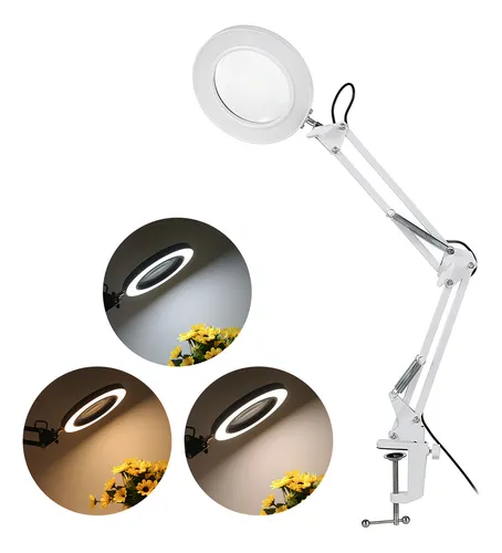 Lupa Con Mesa De 10 Niveles De Lámpara Y Led De Brillo Color De La Luz Blanco