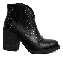Comprar Botas Texanas Mujer Cuero Taco Alto Tachas Suela Goma Paris