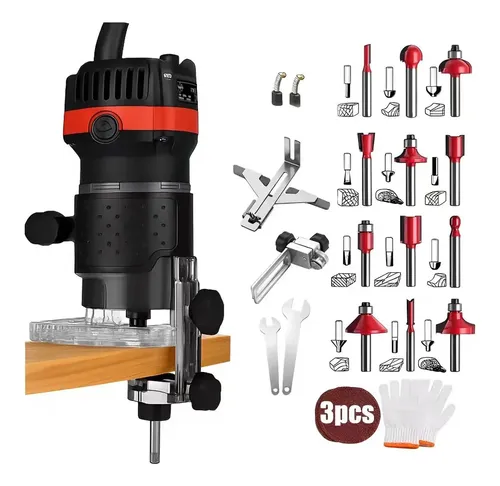 Kit Tupia Manual Laminadora 800w,30000r/m + 15pcs Cortador