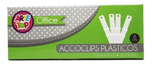 Caja 50 Unidades Accoclips Plásticos Blancos Color Blanco