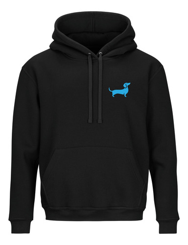 Sudadera Negra Casual Unisex Perro Salchicha Mascota Moda