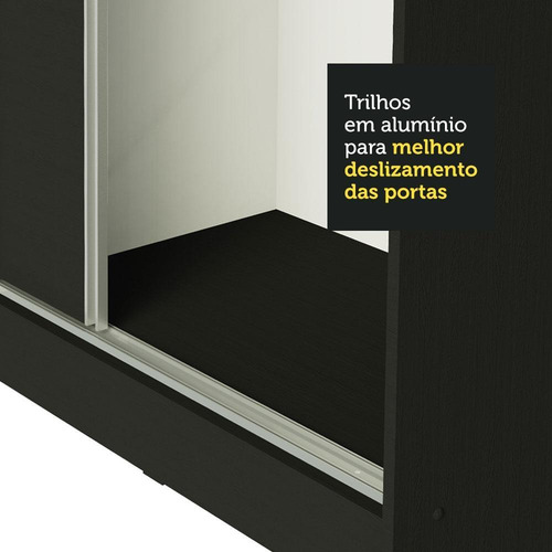 Ropero Closet Madesa Royale 3 Puertas 2 Espejo N Color Negro