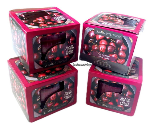 4 Velas  Aroma Cereza Negra Black Cherry Cenas Eventos Tina 