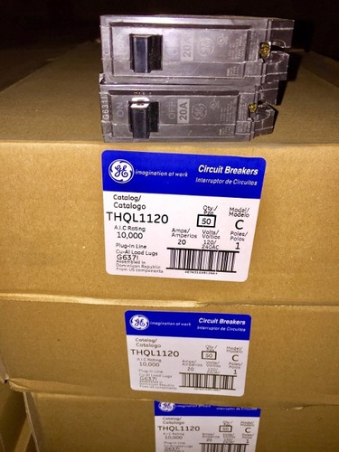 Caja De 10 Breaker Thql 1x15, 1x20, 1x30 General Electric