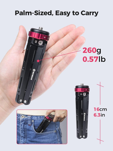 Mini Cámara Trípode, Moman Tabletop Tripode Corto Desktop Y