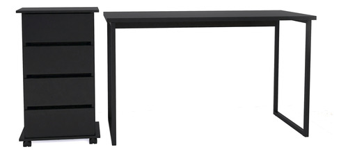 Mesa Escritório 120x60 Com Gaveteiro 4 Gavetas Escolha A Cor