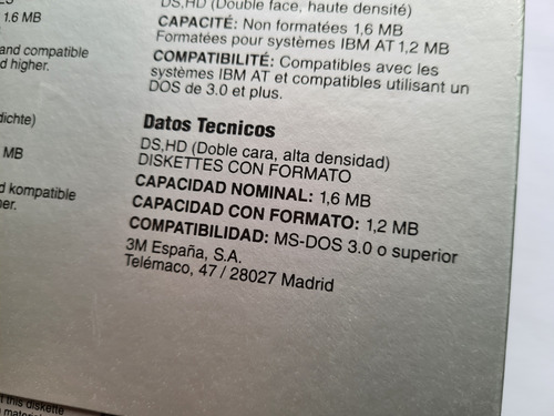 Disquette Vintage 3m 5-1/4 Ds, Hd 1.2 Mb (Usado)