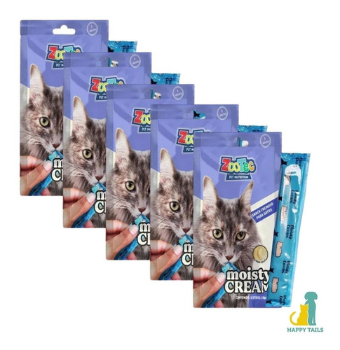 Snacks Golosina Para Gatos Zootec Moisty Cream 5 X 5u