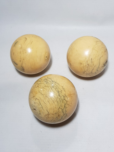 Imagen 2 de 9 de Antiguas Bolas Billar Material Noble Lote X 3 Mag 59083